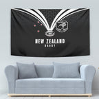New Zealand Maori Rugby Tapestry Aotearoa Tribal Motif Retro Concept
