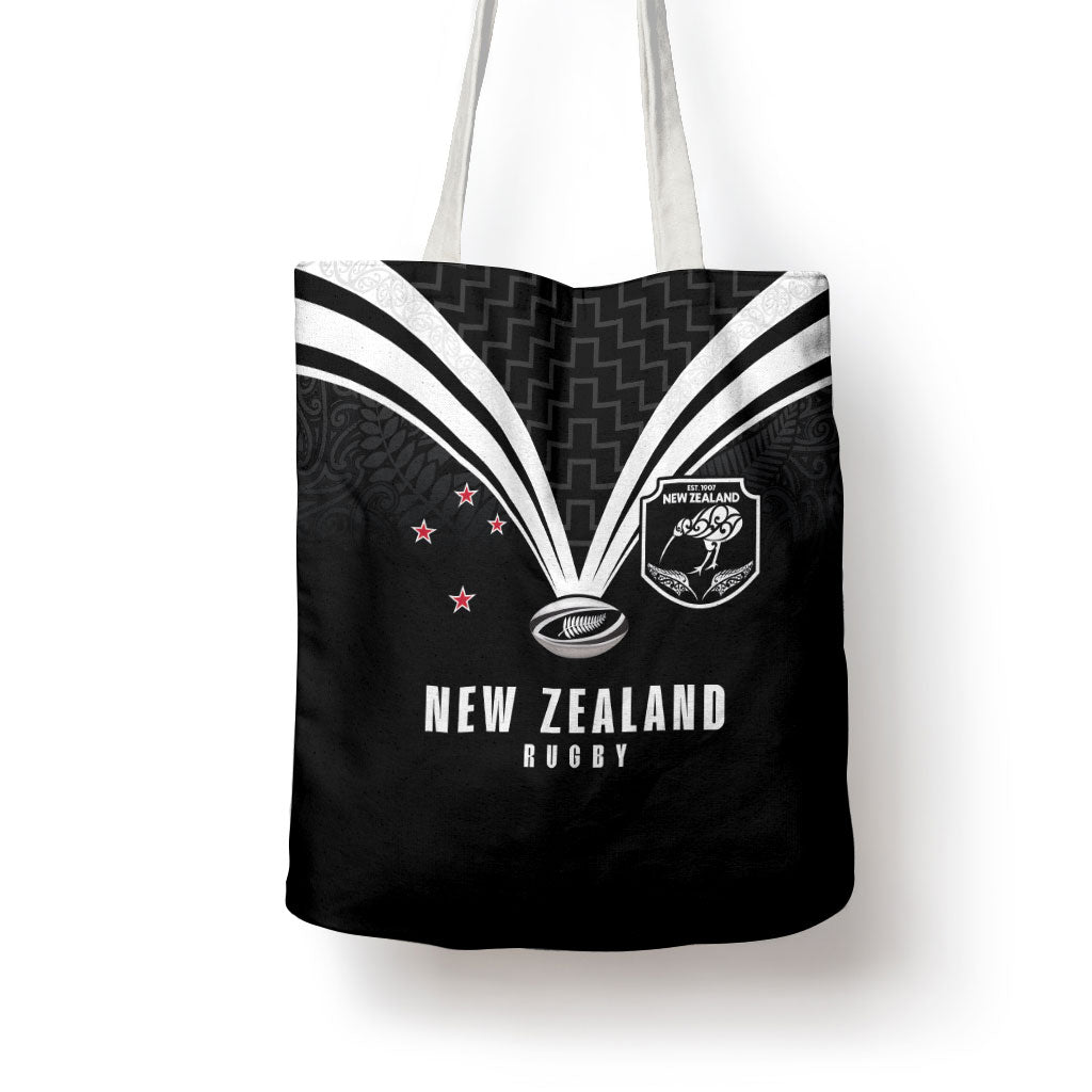 New Zealand Maori Rugby Tote Bag Aotearoa Tribal Motif Retro Concept