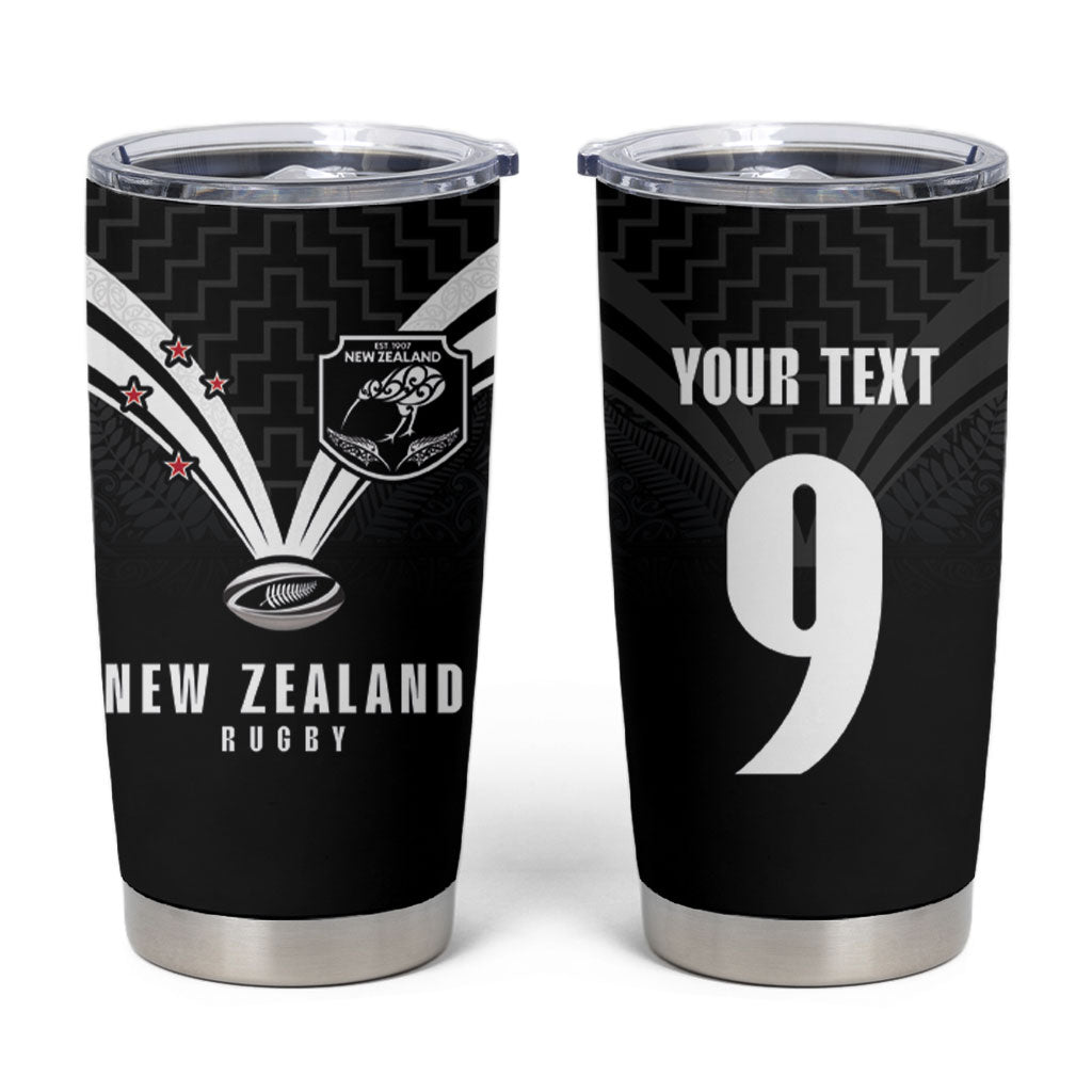 New Zealand Maori Rugby Custom Tumbler Cup Aotearoa Tribal Motif Retro Concept