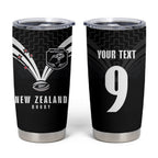 New Zealand Maori Rugby Custom Tumbler Cup Aotearoa Tribal Motif Retro Concept
