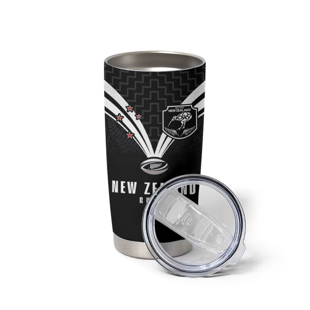 New Zealand Maori Rugby Custom Tumbler Cup Aotearoa Tribal Motif Retro Concept