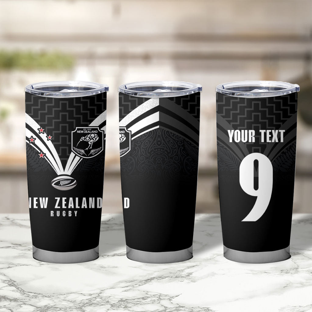New Zealand Maori Rugby Custom Tumbler Cup Aotearoa Tribal Motif Retro Concept