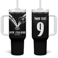 New Zealand Maori Rugby Custom Tumbler With Handle Aotearoa Tribal Motif Retro Concept