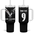 New Zealand Maori Rugby Custom Tumbler With Handle Aotearoa Tribal Motif Retro Concept