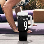 New Zealand Maori Rugby Custom Tumbler With Handle Aotearoa Tribal Motif Retro Concept