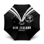 New Zealand Maori Rugby Umbrella Aotearoa Tribal Motif Retro Concept