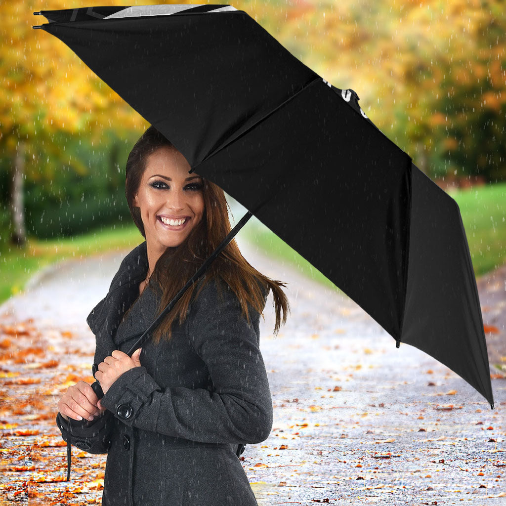 New Zealand Maori Rugby Umbrella Aotearoa Tribal Motif Retro Concept