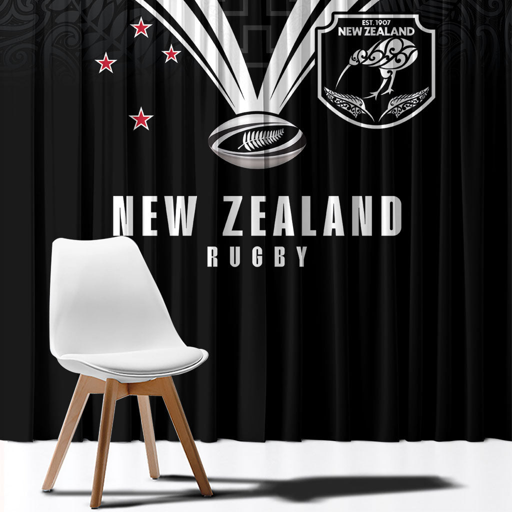 New Zealand Maori Rugby Window Curtain Aotearoa Tribal Motif Retro Concept