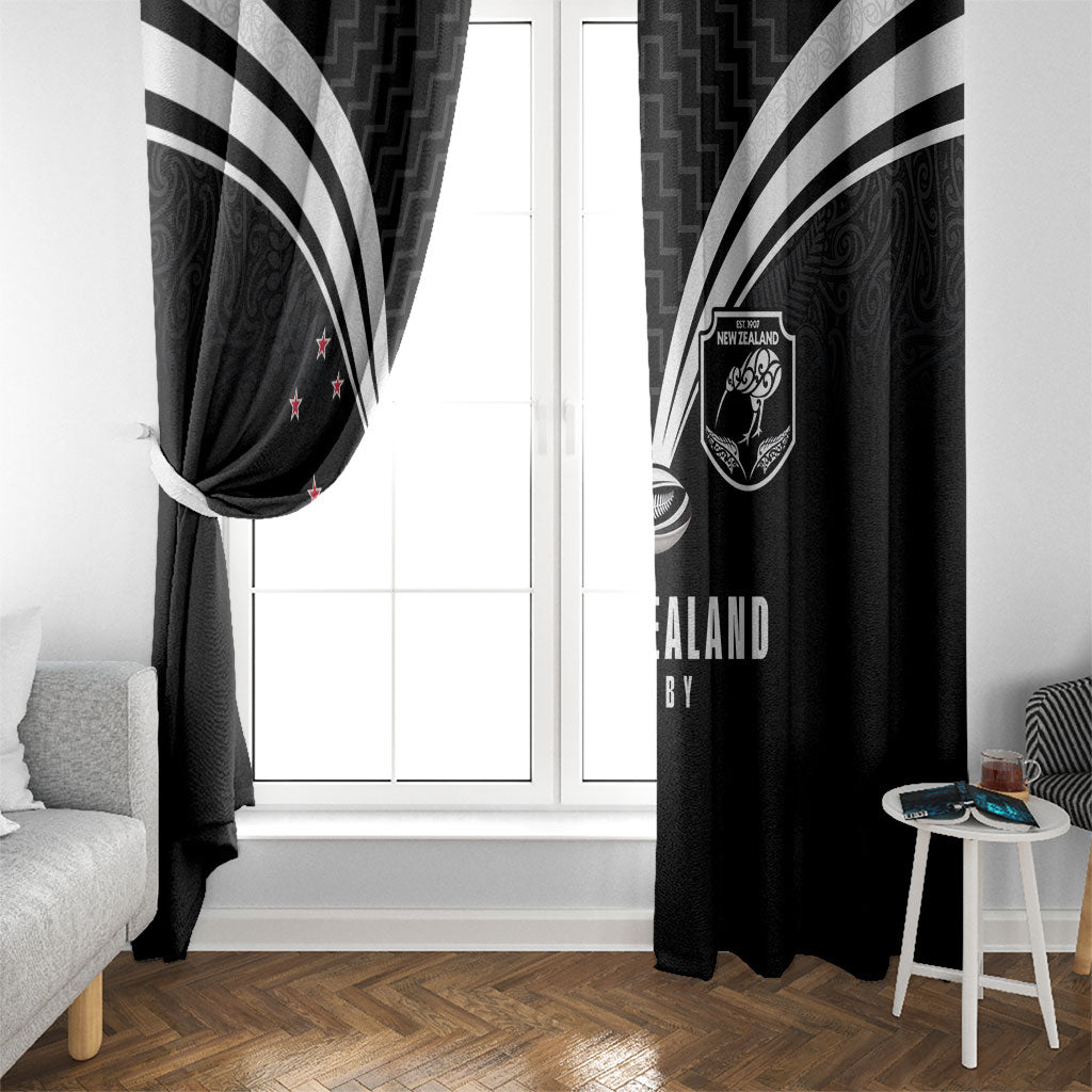 New Zealand Maori Rugby Window Curtain Aotearoa Tribal Motif Retro Concept
