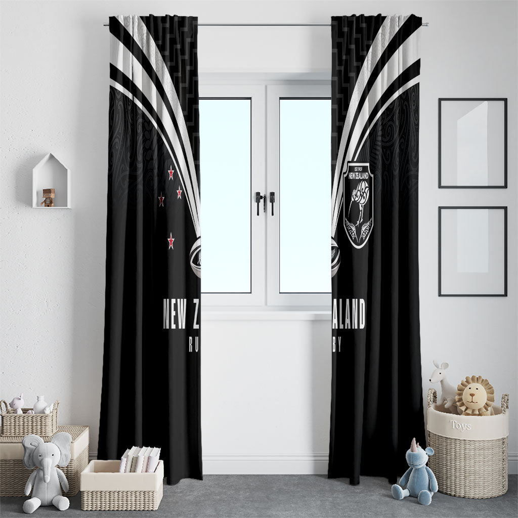 New Zealand Maori Rugby Window Curtain Aotearoa Tribal Motif Retro Concept