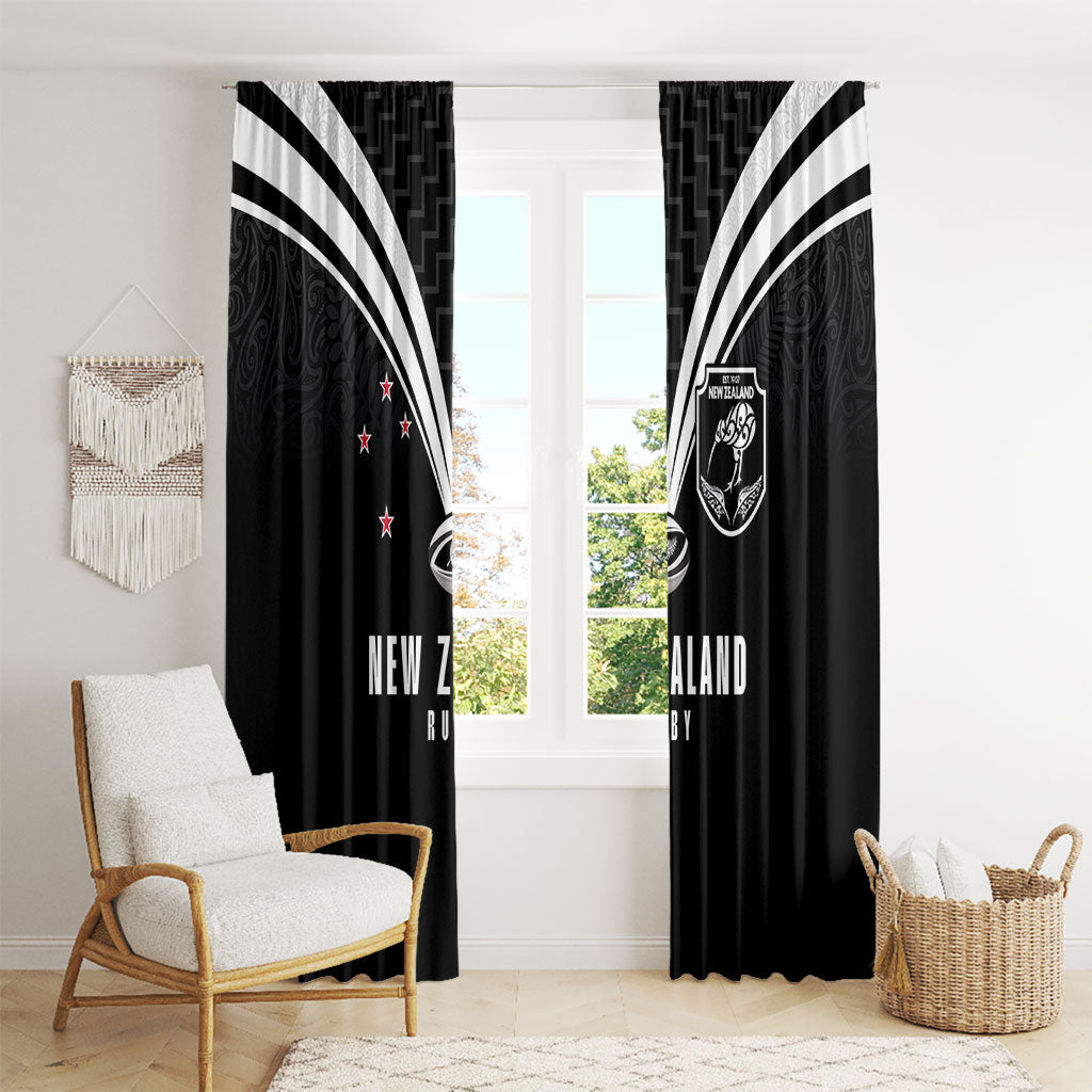 New Zealand Maori Rugby Window Curtain Aotearoa Tribal Motif Retro Concept