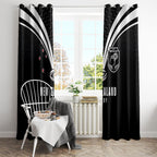 New Zealand Maori Rugby Window Curtain Aotearoa Tribal Motif Retro Concept