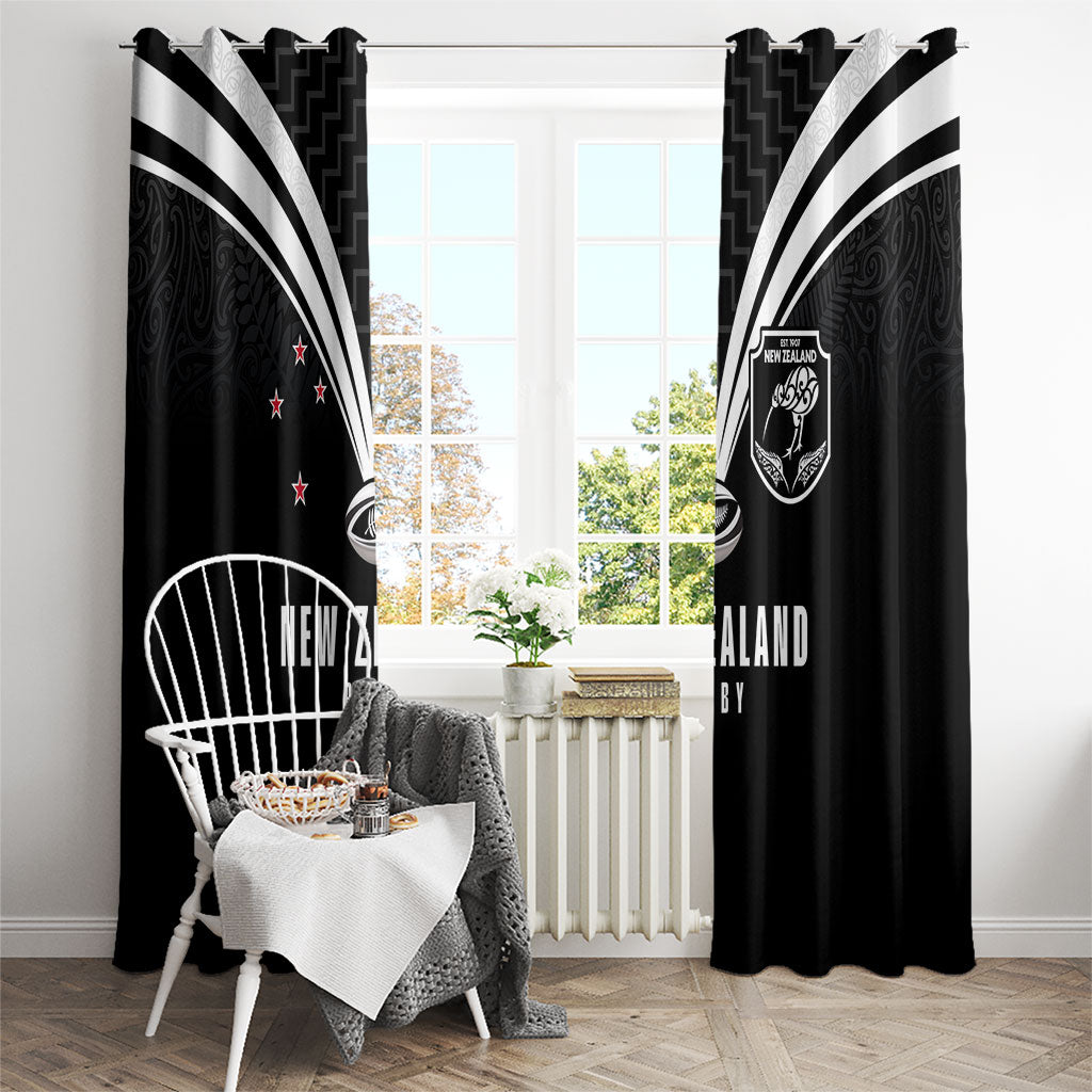 New Zealand Maori Rugby Window Curtain Aotearoa Tribal Motif Retro Concept