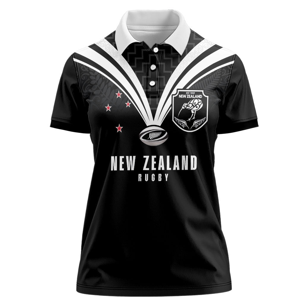 New Zealand Maori Rugby Custom Women Polo Shirt Aotearoa Tribal Motif Retro Concept