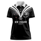 New Zealand Maori Rugby Custom Women Polo Shirt Aotearoa Tribal Motif Retro Concept