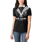 New Zealand Maori Rugby Custom Women Polo Shirt Aotearoa Tribal Motif Retro Concept