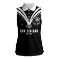 New Zealand Maori Rugby Custom Women Sleeveless Polo Shirt Aotearoa Tribal Motif Retro Concept