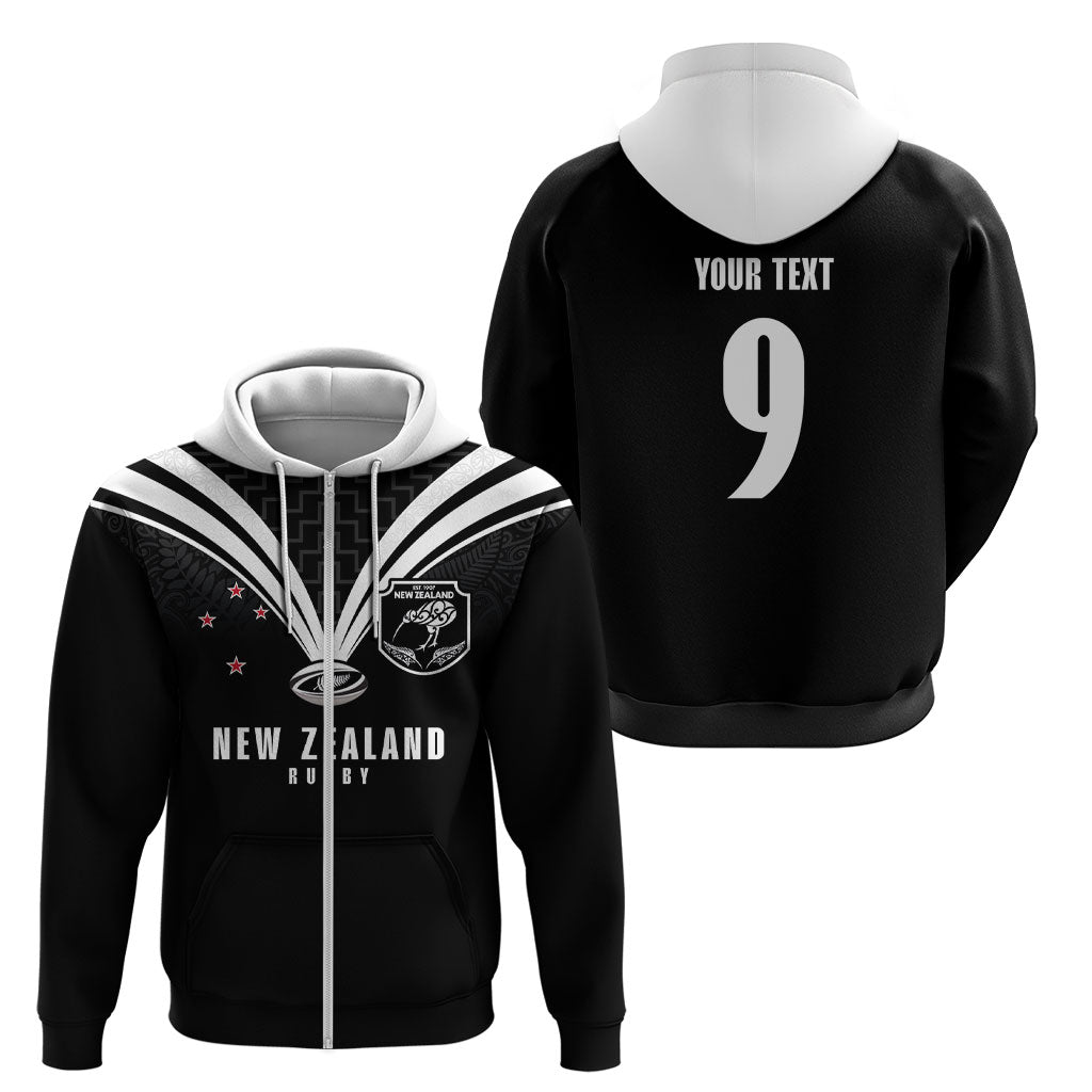 New Zealand Maori Rugby Custom Zip Hoodie Aotearoa Tribal Motif Retro Concept