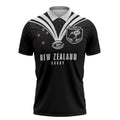 New Zealand Maori Rugby Custom Zipper Polo Shirt Aotearoa Tribal Motif Retro Concept