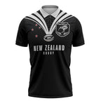 New Zealand Maori Rugby Custom Zipper Polo Shirt Aotearoa Tribal Motif Retro Concept