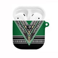 New Zealand Maori Rugby AirPods Case Aotearoa Koru Geometric - Naturalistic Green