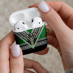 New Zealand Maori Rugby AirPods Case Aotearoa Koru Geometric - Naturalistic Green