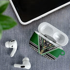 New Zealand Maori Rugby AirPods Case Aotearoa Koru Geometric - Naturalistic Green