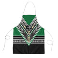 New Zealand Maori Rugby Apron Aotearoa Koru Geometric - Naturalistic Green