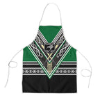 New Zealand Maori Rugby Apron Aotearoa Koru Geometric - Naturalistic Green