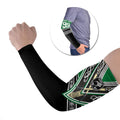 New Zealand Maori Rugby Custom Arm Sleeves Aotearoa Koru Geometric - Naturalistic Green