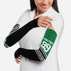 New Zealand Maori Rugby Custom Arm Sleeves Aotearoa Koru Geometric - Naturalistic Green