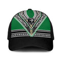 New Zealand Maori Rugby Baseball Net Cap Aotearoa Koru Geometric - Naturalistic Green