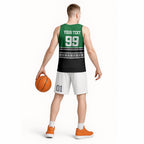New Zealand Maori Rugby Custom Basketball Jersey Aotearoa Koru Geometric - Naturalistic Green