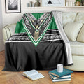 New Zealand Maori Rugby Blanket Aotearoa Koru Geometric - Naturalistic Green