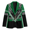 New Zealand Maori Rugby Custom Blazer Aotearoa Koru Geometric - Naturalistic Green