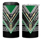 New Zealand Maori Rugby 4 in 1 Can Cooler Tumbler Aotearoa Koru Geometric - Naturalistic Green