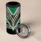 New Zealand Maori Rugby 4 in 1 Can Cooler Tumbler Aotearoa Koru Geometric - Naturalistic Green
