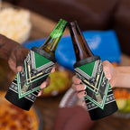 New Zealand Maori Rugby 4 in 1 Can Cooler Tumbler Aotearoa Koru Geometric - Naturalistic Green