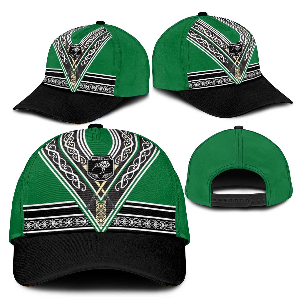 New Zealand Maori Rugby Classic Cap Aotearoa Koru Geometric - Naturalistic Green