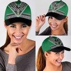 New Zealand Maori Rugby Classic Cap Aotearoa Koru Geometric - Naturalistic Green