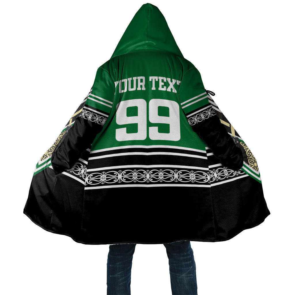New Zealand Maori Rugby Custom Cloak Aotearoa Koru Geometric - Naturalistic Green