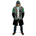 New Zealand Maori Rugby Custom Cloak Aotearoa Koru Geometric - Naturalistic Green