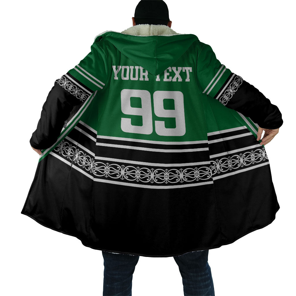 New Zealand Maori Rugby Custom Cloak Aotearoa Koru Geometric - Naturalistic Green