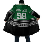 New Zealand Maori Rugby Custom Cloak Aotearoa Koru Geometric - Naturalistic Green