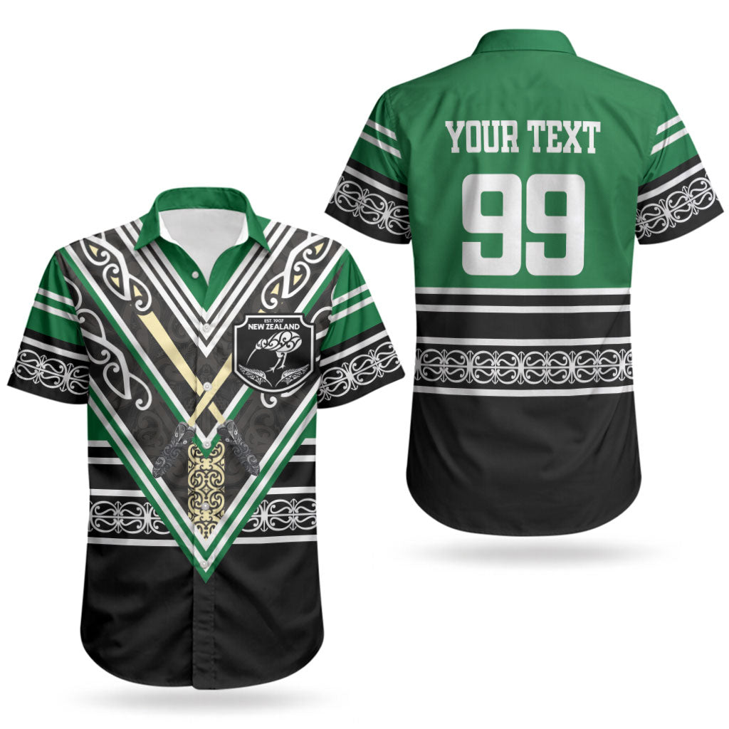 New Zealand Maori Rugby Custom Couples Matching Summer Maxi Dress and Hawaiian Shirt Aotearoa Koru Geometric - Naturalistic Green