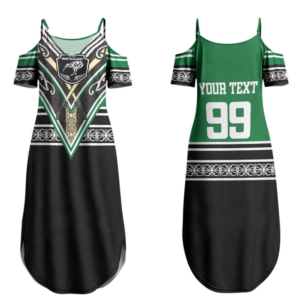 New Zealand Maori Rugby Custom Couples Matching Summer Maxi Dress and Hawaiian Shirt Aotearoa Koru Geometric - Naturalistic Green