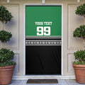 New Zealand Maori Rugby Custom Door Cover Aotearoa Koru Geometric - Naturalistic Green