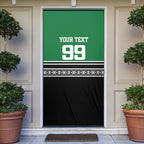 New Zealand Maori Rugby Custom Door Cover Aotearoa Koru Geometric - Naturalistic Green