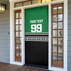 New Zealand Maori Rugby Custom Door Cover Aotearoa Koru Geometric - Naturalistic Green