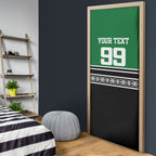 New Zealand Maori Rugby Custom Door Cover Aotearoa Koru Geometric - Naturalistic Green